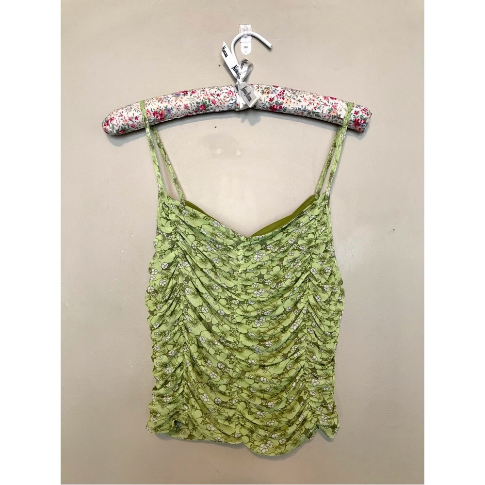 Sweet Rain Green Floral Crop Top